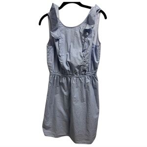 Size 6 worn once JCREW FACTORY Light Blue Ruffle Sleeveless Dress